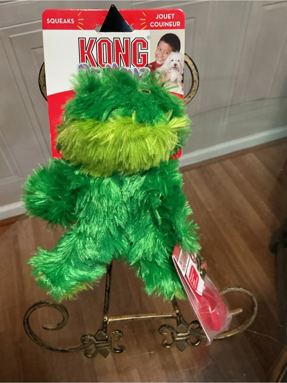 KONG Dog Dr Noyes Fuzzy Green Frog  8.5” Mini Xs Dog New Ea.